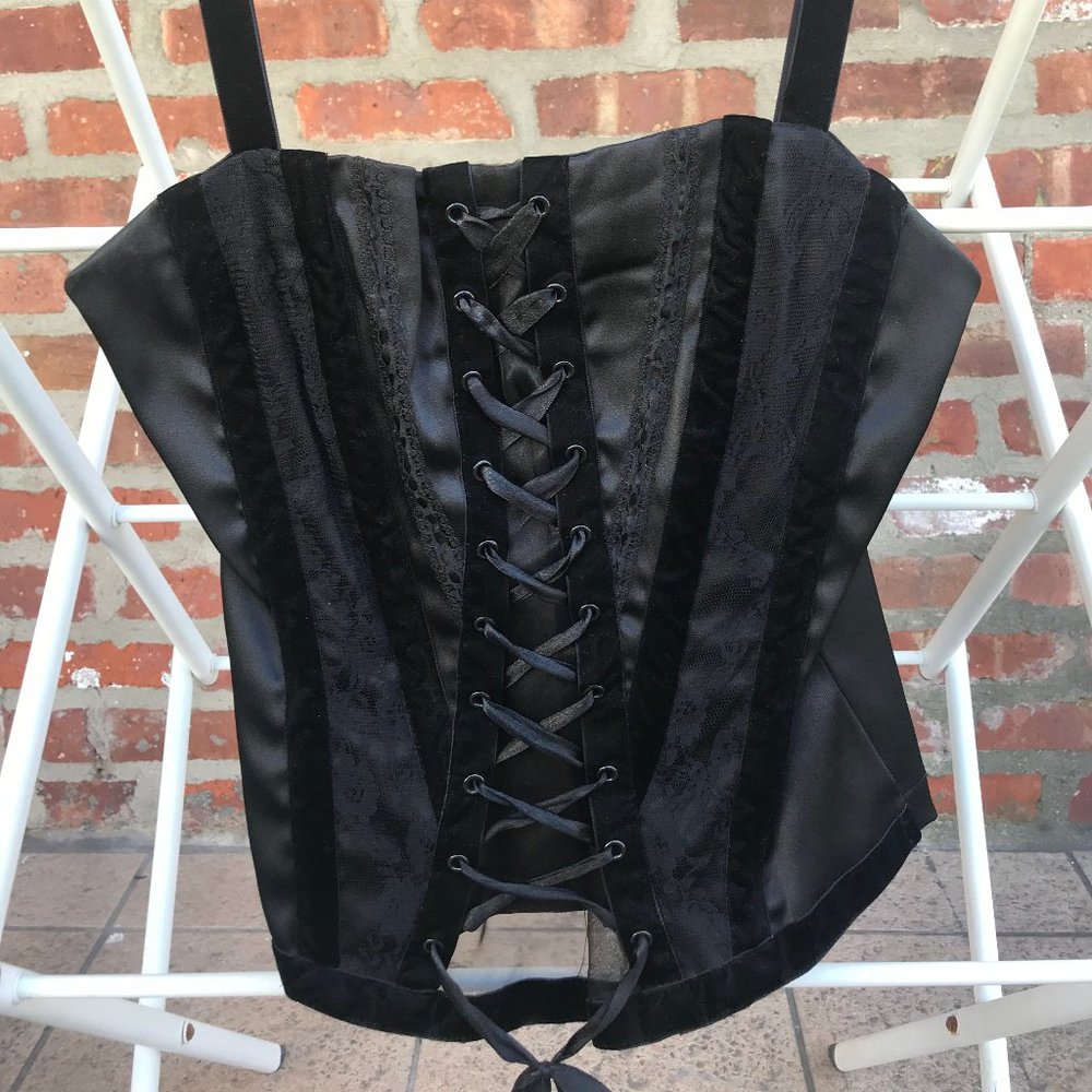 Heart Moon Star lace-up corset top